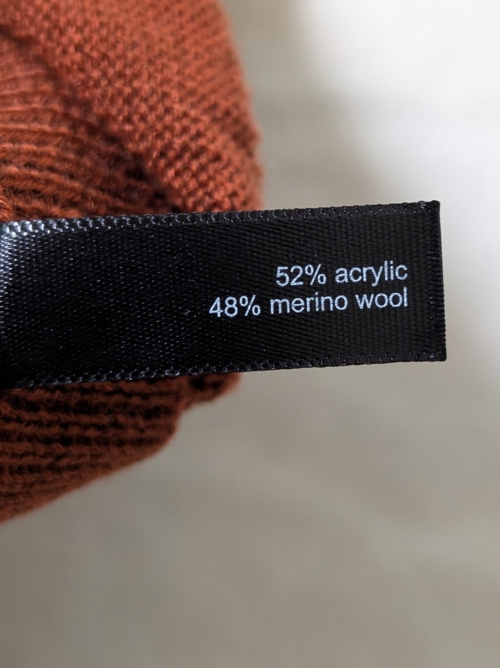 Merino Wool Blend Rust Sleeveless Mock Neck Button-Side Sweater Vest - Picture 6 of 7